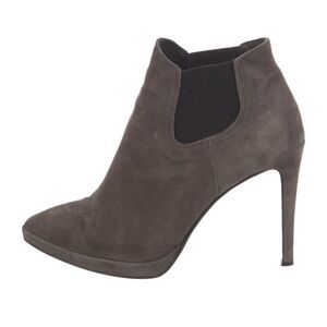 Anthropologie Lola Cruz Gray Suede Heeled Ankle Booties sz EU 38